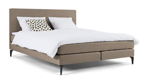 Boxspring Cisano vlak met gestoffeerd matras, taupe