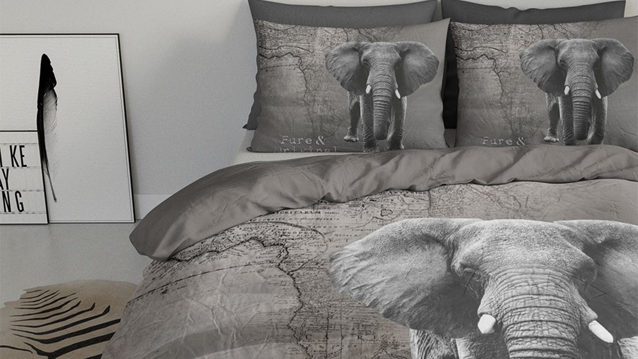 Pogo stick sprong Afvoer Plantage dekbedovertrek African Elephant | Beter Bed België