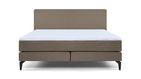 Boxspring Cisano vlak met gestoffeerd matras, taupe