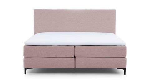 Boxspring Emerald vlak met gestoffeerd matras, pale