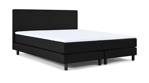 Boxspring Cisano vlak met gestoffeerd matras, zwart