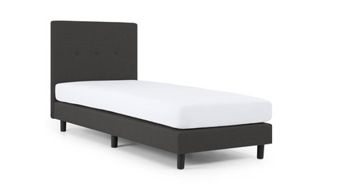 Boxspring Invito vlak met Bridge matras, donkergrijs