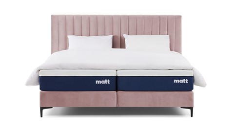 Matt Sleeps Boxspring Velvet stroken vlak met matras Matt, roze