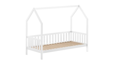 Bed Cabane met hekje, wit