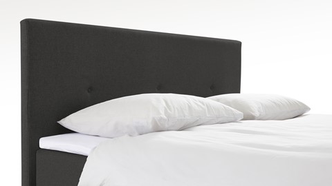 Boxspring Invito vlak met gestoffeerd matras, donkergrijs