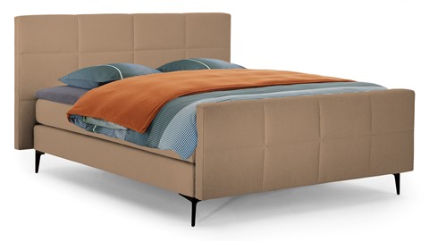 Boxspring Attraktiv Trendik vlak met gestoffeerd matras, caramel