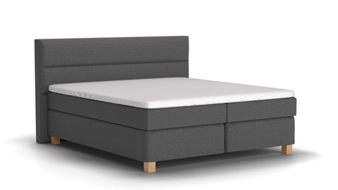 Boxspring Solid Lina vlak met gestoffeerd matras, grey