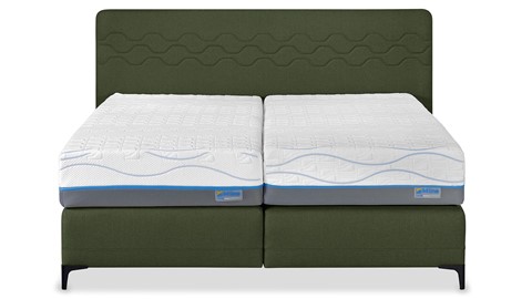 Boxspring Supreme Curves vlak met Slow Motion 2 matras, hunter