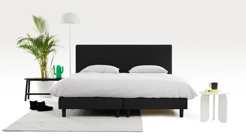 Boxspring Invito vlak met Bridge matras, zwart