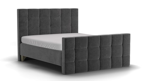 Boxspring Unik Varje vlak met Vildar Royal matras stofgroep Challenger, steel