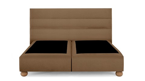 Boxspring Solid Lina vlak zonder matras, caramel