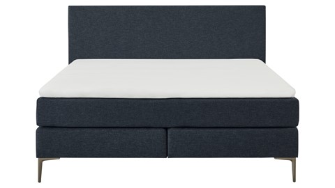 Boxspring Emerald vlak met gestoffeerd matras, navy