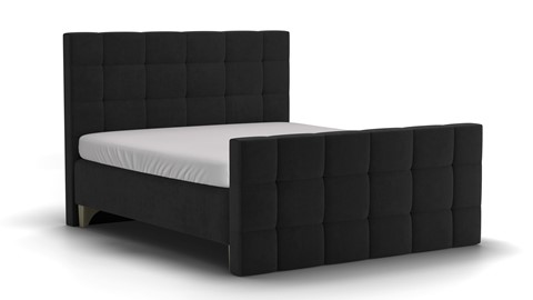 Boxspring Unik Varje vlak met Vildar Royal matras stofgroep Challenger, onyx