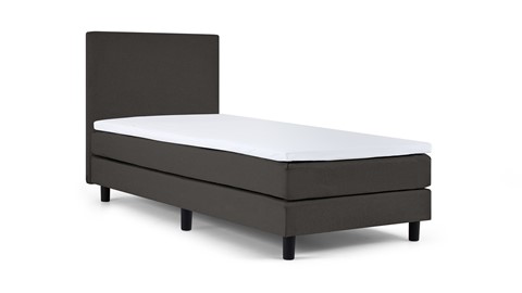 Boxspring Cisano vlak met gestoffeerd matras, donkergrijs