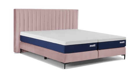 Matt Sleeps Boxspring Velvet stroken vlak met matras Matt, roze