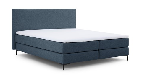 Boxspring Emerald vlak met gestoffeerd matras, navy