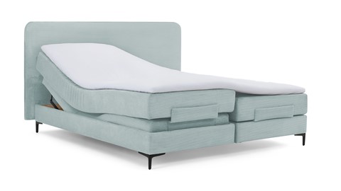 Boxspring Quartz verstelbaar met gestoffeerd matras, mint green