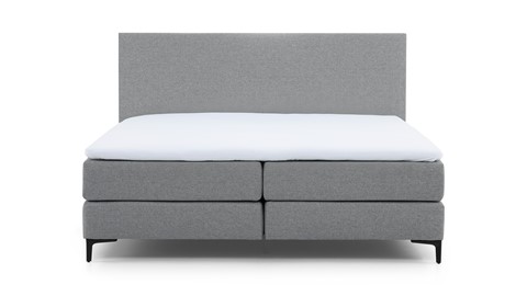 Boxspring Emerald vlak met gestoffeerd matras, light grey