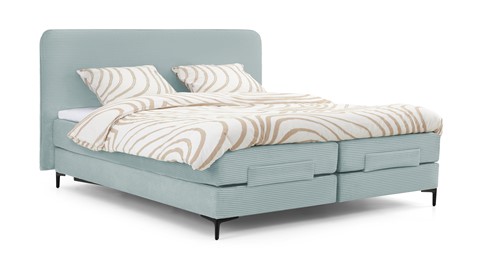 Boxspring Quartz verstelbaar met gestoffeerd matras, mint green