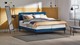 Boxspring Viggo vlak met Silver Pocket Deluxe Foam matras, towel blauw