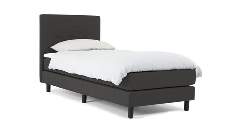 Boxspring Invito vlak met gestoffeerd matras, donkergrijs