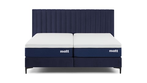 Matt Sleeps Boxspring Velvet stroken vlak met matras Matt, blauw