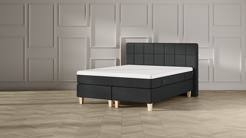 Boxspring Emma Deluxe Elegant vlak met Emma Original matras, dark grey