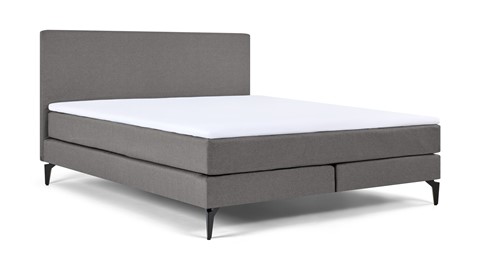 Boxspring Cisano vlak met gestoffeerd matras, light grey