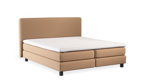 Boxspring Attraktiv Lykka vlak, poten Basic en gestoffeerd matras, caramel