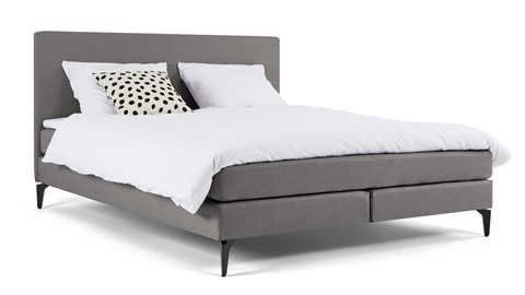 Boxspring Cisano vlak met gestoffeerd matras, light grey