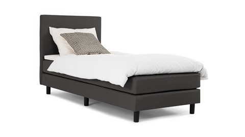 Boxspring Cisano vlak met gestoffeerd matras, donkergrijs