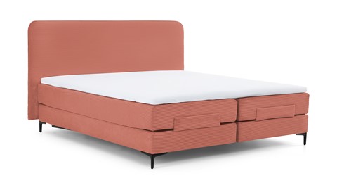 Boxspring Quartz verstelbaar met gestoffeerd matras, old pink