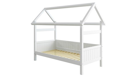 Bedbank Puck met dakframe, wit