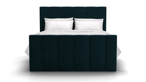 Boxspring Unik Varje vlak met Vildar Royal matras stofgroep Challenger, teal