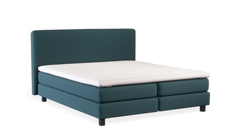 Boxspring Attraktiv Lykka vlak, poten Basic en gestoffeerd matras, teal