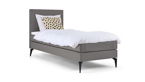 Boxspring Cisano vlak met gestoffeerd matras, light grey