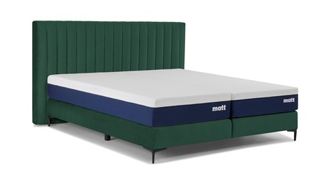 Matt Sleeps Boxspring Velvet stroken vlak met matras Matt, groen