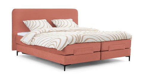 Boxspring Quartz verstelbaar met gestoffeerd matras, old pink