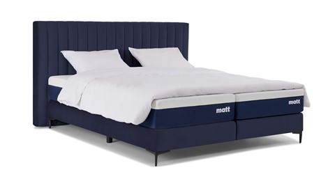 Matt Sleeps Boxspring Velvet stroken vlak met matras Matt, blauw