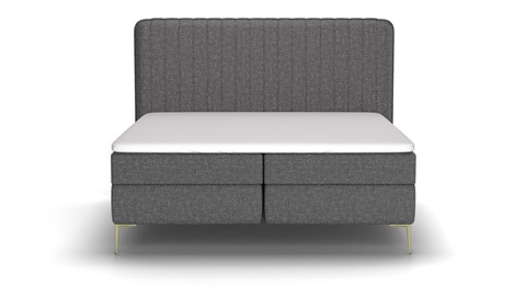 Boxspring Ruby vlak met gestoffeerd matras stofgroep Hygge, anthracite