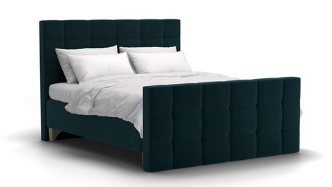 Boxspring Unik Varje vlak met Vildar Royal matras stofgroep Challenger, teal