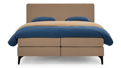 Boxspring Attraktiv Lykka vlak met gestoffeerd matras, caramel