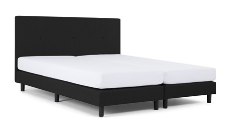 Boxspring Invito vlak met Bridge matras, zwart