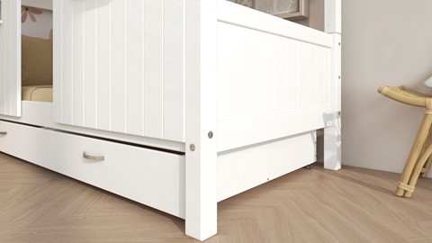 Bedbank Puck met dakframe en heel dak, wit