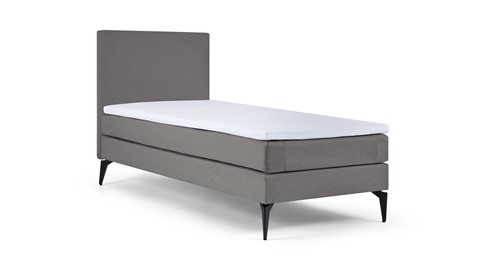 Boxspring Cisano vlak met gestoffeerd matras, light grey