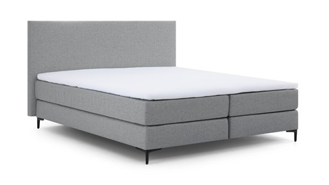 Boxspring Emerald vlak met gestoffeerd matras, light grey