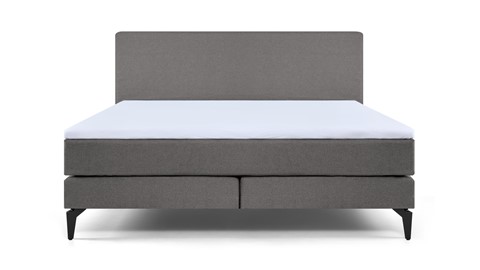 Boxspring Cisano vlak met gestoffeerd matras, light grey