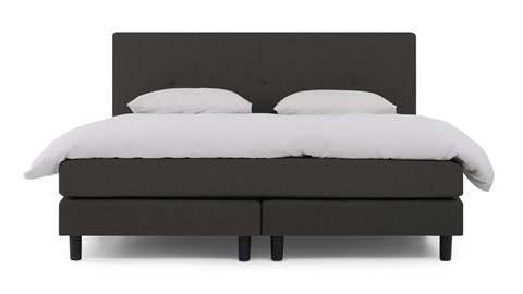 Boxspring Invito vlak met gestoffeerd matras, donkergrijs