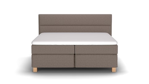 Boxspring Solid Lina vlak met gestoffeerd matras, taupe