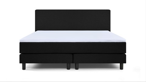 Boxspring Cisano vlak met gestoffeerd matras, zwart